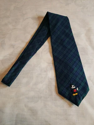 Corbata a cuadros tartán ilimitada de colección Disney Mikey de los años 90. Hecho en USA. Foto 1 de 4