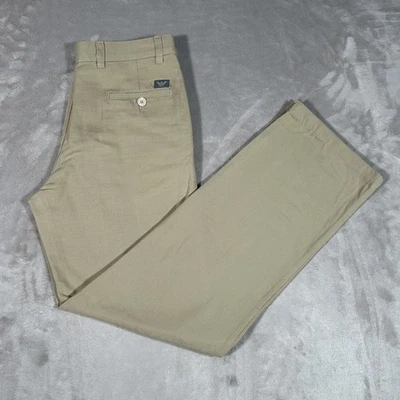 VINTAGE Giorgio Armani Pants Mens 30x31 Beige Chino Embroidered Made In Italy - Image 1 of 4