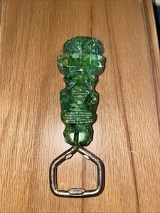 Vintage Flaschenöffner grün Azteken/Maya Stein  - Bild 1 von 4