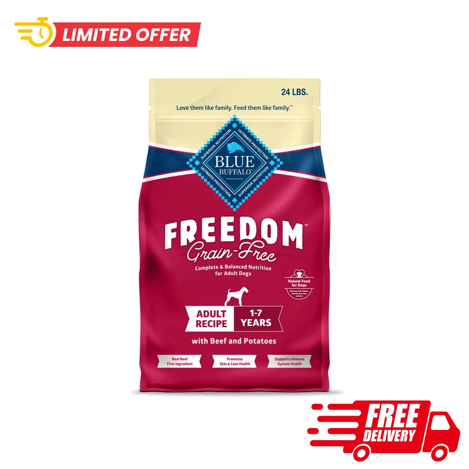 Blue Buffalo BLUE Freedom Adult Grain-Free Beef Recipe Dry Dog Food 24Ib - Image 1 of 4