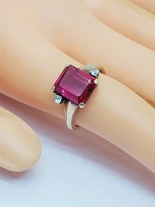Vintage 10k Yellow Gold Ruby Solitaire Ring Pink 2.5gr (32) - Picture 1 of 11