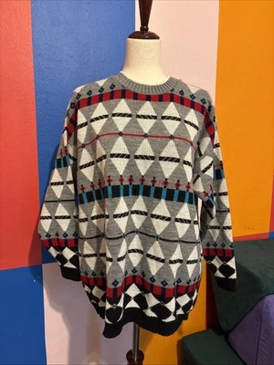 Suéter Jonathan Logan Vintage Talla Grande 100% Acrílico Patrón Geométrico Foto 1 de 4