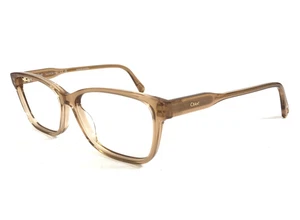 Chloe Eyeglasses Frames CH0116O 006 Transparent Brown Cat Eye Full Rim 55-14-145 - Picture 1 of 11