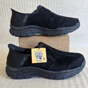 Skechers Rig Alvern Slipper Schuhe Herren Größe 10 Schwarz Wildleder Freisprecheinrichtung 205217 - Bild 1 von 17