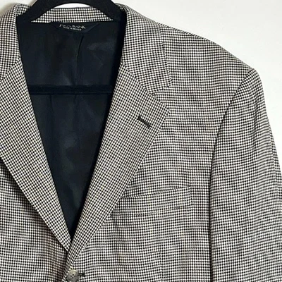 Jos A Bank Silk Wool Sportscoat Jacket Mens 40R Houndstooth & Windowpane Blazer - Image 1 of 4