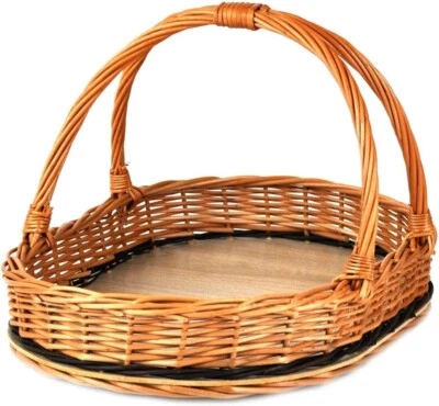 MyBer® Tablett Serviertablett Korb aus Weide für Obst Brot Gebäck Weidentablett - Bild 1 von 4