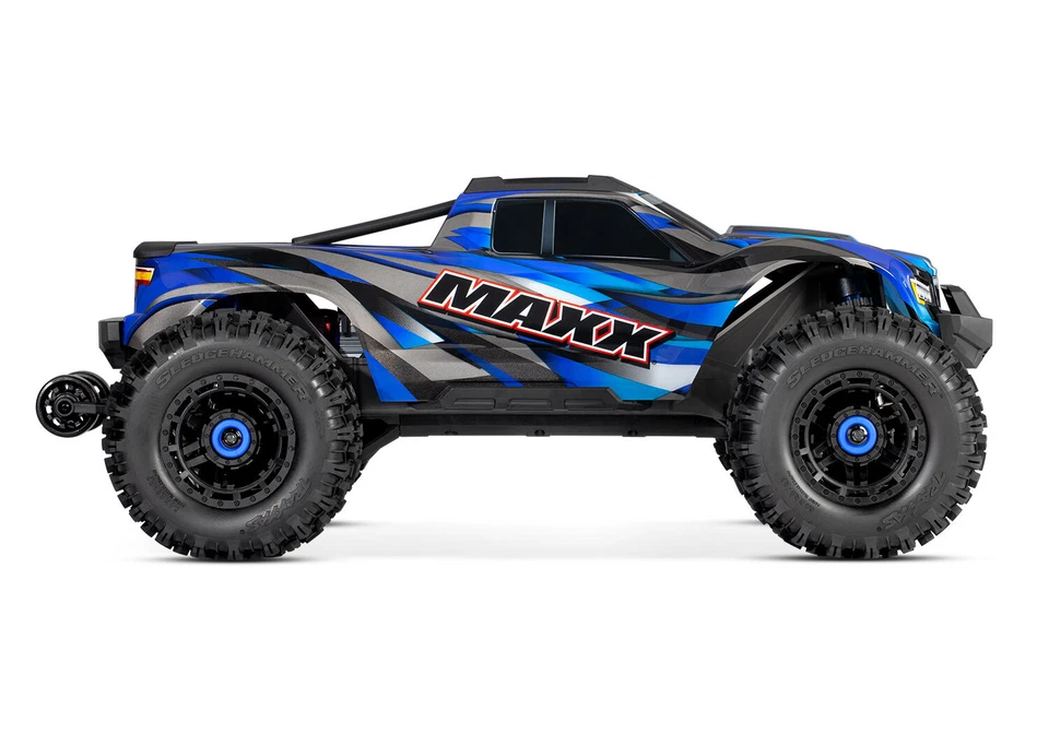 Traxxas 89086-4 Maxx V2 1/10 Brushless Monstertruck TRX 4S EZ-Peak Set Blau