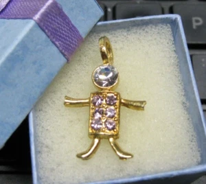 Estate Jewelry SWAROVSKI Crystal USA K.I.S. BIRTHSTONE BABIES Pendant MARCH - Picture 1 of 5