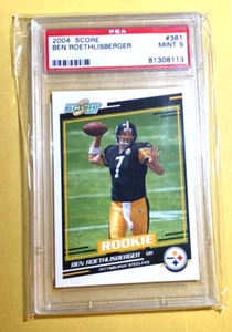 PSA 10 RC MINT 2004 SCORE #381 BEN ROETHLISBERGER FOOTBALL CARD - Picture 1 of 2