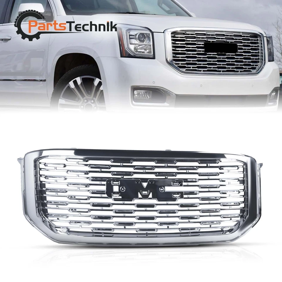 Fit For GMC Yukon/ Yukon XL Denali Style 2015-2020 Front Upper Grille Chrome - Image 1 of 4