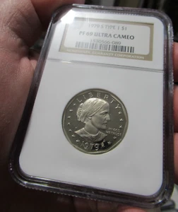 1979 S TYPE 1 $1 Susan B. Anthony Dollar, SBA, NGC PF 69 ULTRA CAMEO - Picture 1 of 3