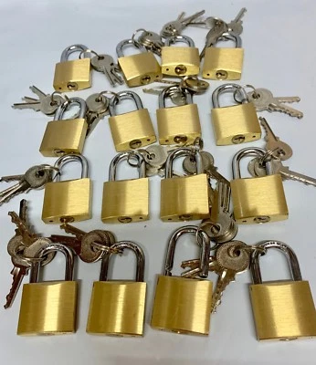 Keyed Alike Padlock 30mm (1 - 240 pieces)  Brass ALL Same Key 3 Keys Each lock - image 1 of 4