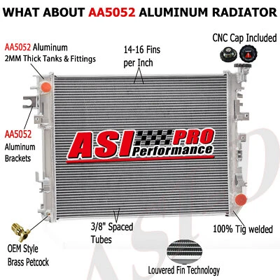 ASI 2Row Radiator For 2009-10 Dodge Ram 1500 2500 2011-18 Ram 1500 2500 3500 4.7 - Image 1 of 4