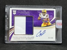 Clyde Edwards Helaire 2020 Immaculate Collegiate Silver Patch Auto 23/49 LSU
