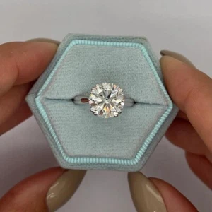 Thanksgiving Sale Ring 3 Ct IGI GIA Lab Created Round Cut Diamond 18k White Gold - Picture 1 of 8