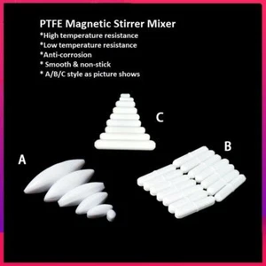 3/10 PCS Magnetic Stirrer Bars MixerType ABC PTFE Coat Cylindrical Lab Chemistry - Picture 1 of 34