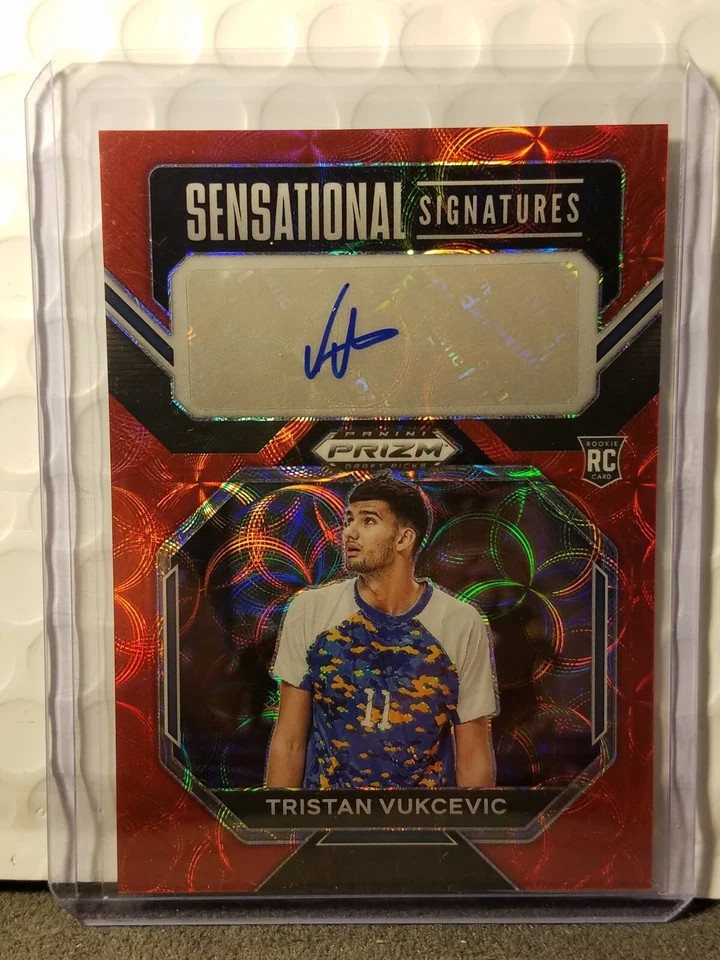 2023 Prizm Draft Basketball Tristan Vukcevic S.Sigs Red Choice 32/40 - Image 1 of 2