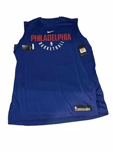 Philadelphia 76ers Dri-Fit Shooting Shirt Blue Men’s No Sleeves 2XL Tall(A926) - Picture 1 of 5