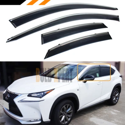 ДЛЯ 15-2021 LEXUS NX200t NX300H ЗАЖИМ НА ДЫМ ТОНИРОВАННЫЙ КОЗЫРЕК ОКНА С ХРОМИРОВАННОЙ ОТДЕЛКОЙ - Изображение 1 из 4