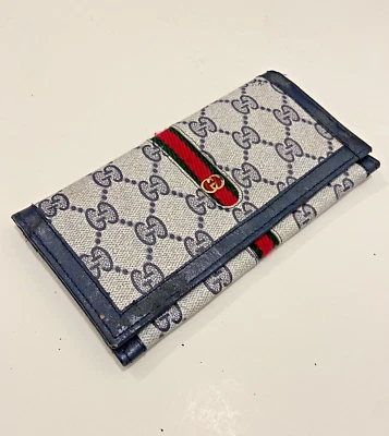 CARTERA LARGA TARJETERO CUERO OPHIDIA MONOGRAMA GG DISEÑADOR GUCCI AÑOS 80 DE COLECCIÓN Foto 1 de 4