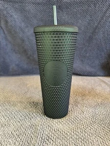 Starbucks Tumbler Studded Matte Dark Green Cold Cup 24 oz Venti Limited 2022 - Picture 1 of 8