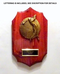 VINTAGE GOLF TROPHY MALE GOLFER PLAQUE AWARD GOLF TROPHIES METAL CASTING - Picture 1 of 3