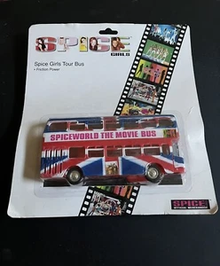 Spice Girls 1997 Official Friction Powered Toy Bus, New / Sealed On Card, Rare - Imagen 1 de 6