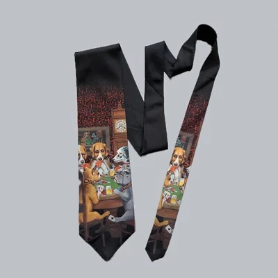 Ralph Marlin Perros Jugando al Poker 1994 De Colección Raro Corbata Hecho en EE. UU. Foto 1 de 4