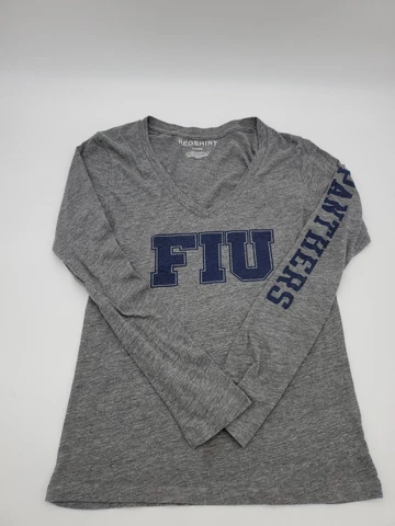 FIU Large Womens Gray Longsleeve Blue Sports Football Redshirt Shirt..T105 Cover