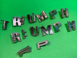 Triumph classic car letterset,TR2,TR3,bodywork original parts,chrome capitals - Picture 1 of 9