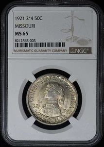 MISSOURI 1921 2X4 Silver Commemorative 50C NGC MS65 - Picture 1 of 4