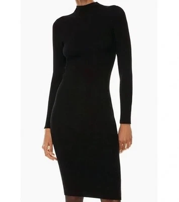 Vestido compuesto Aritzia Babaton suéter tejido recortado manga larga negro talla XS Foto 1 de 4