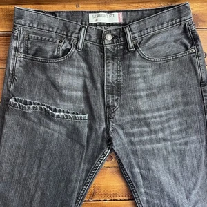 Levi's 505 Jeans Men's 34x34 Faded Black Denim Straight Fit Vintage y2k Workwear - Picture 1 of 12