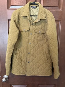 Benny Gold Jacket Mens sz L Green Military Snap Button Quilted Lined Pockets - Picture 1 of 4