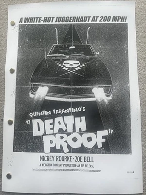 Death Proof Screenplay/ Script. Quentin Tarantino, Kurt Russell, Zoe Bell. - Image 1 of 2