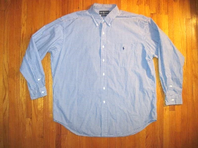 Camisa de vestir clásica Oxford 2XL Polo Ralph Lauren Blake azul/marrón a cuadros de colección Foto 1 de 4