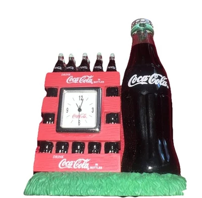 Coke Coca Cola Bottle Mini Clock Cases of Coca Cola Collectible - Image 1 of 4