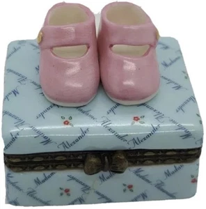 Madame Alexander Porcelain Pink Shoes Trinket Box 1999 Circa Vintage - Picture 1 of 5