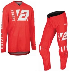 ANSWER MOTOCROSS KIT SYNCRON MERGE RED WHITE JERSEY PANTS COMBO - Picture 1 of 1
