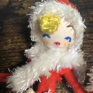 Vintage Mrs Santa clause Bendy doll Christmas ornament (Japan)  - Picture 1 of 13