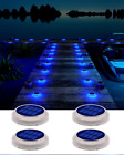 Dock Lights Solar Powered Waterproof Ip68, Blue Driveway Lights Deck Lights Sola
