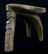 Art Africain African Stool Tabouret Figuratif Tripode Lobi Ancien Usuel - 27 Cms