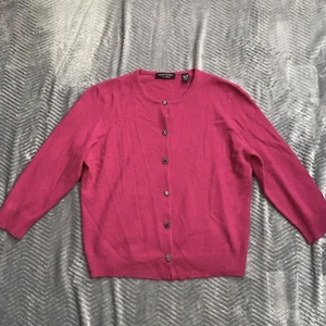 Valerie Stevens Sweater XL Cashmere Cardigan Vintage 2 Ply Jeweled Buttons - Picture 1 of 7