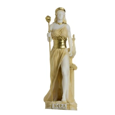 Hera Goddess of marriage, women, childbirth, and family Alabaster Gold Tone 6.69