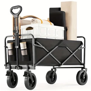 Collapsible Foldable Wagon Cart Large Capacity Garden Heavy Duty Utility Cart - Picture 1 of 17