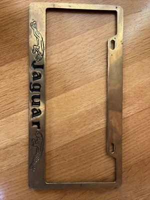 Vintage Jaguar License Plate Frame-Brass - Image 1 of 3