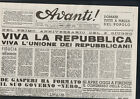 Avanti del 01/06/1947 Viva la Repubblica! Nuovo ?