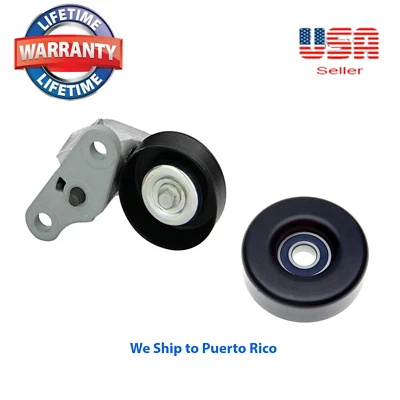 Set Belt tensioner & Idler Pulley Fit Chevy Express Van Silverado 1500 2500 3500 - Image 1 of 4