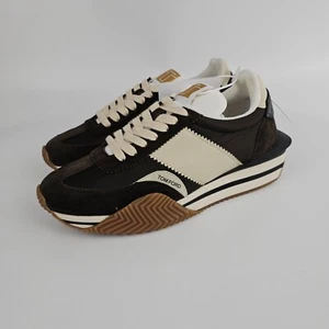 TOM FORD James Brown/White Suede Low Top Sneakers New - Picture 1 of 8