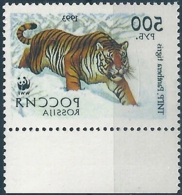 14905 Russia Rossija Fauna Tiger (500 Rubel) Organization WWF ERROR (1 Stamp) - Image 1 of 2